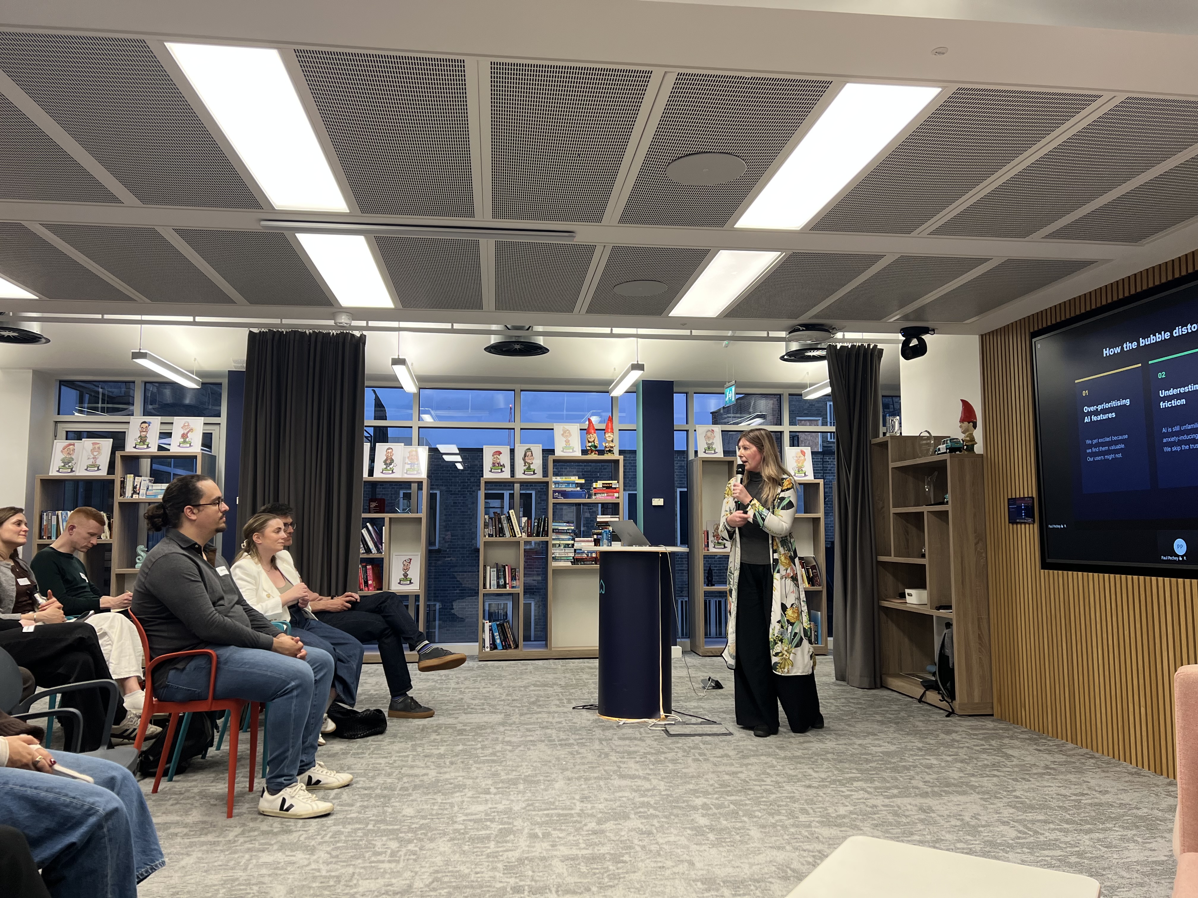 Debbie speaking in the Rightmove offices