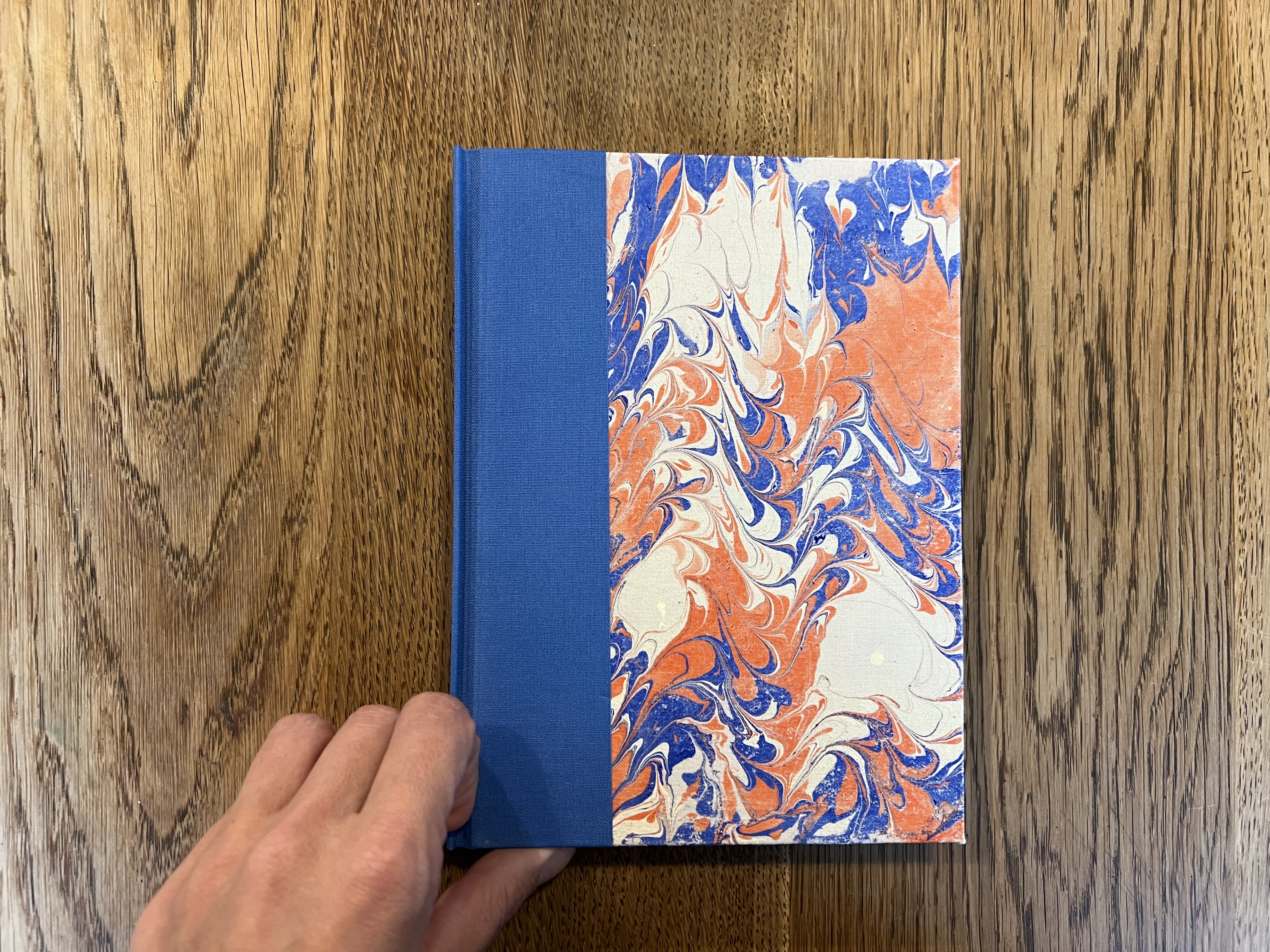 Marbled book in blue and red