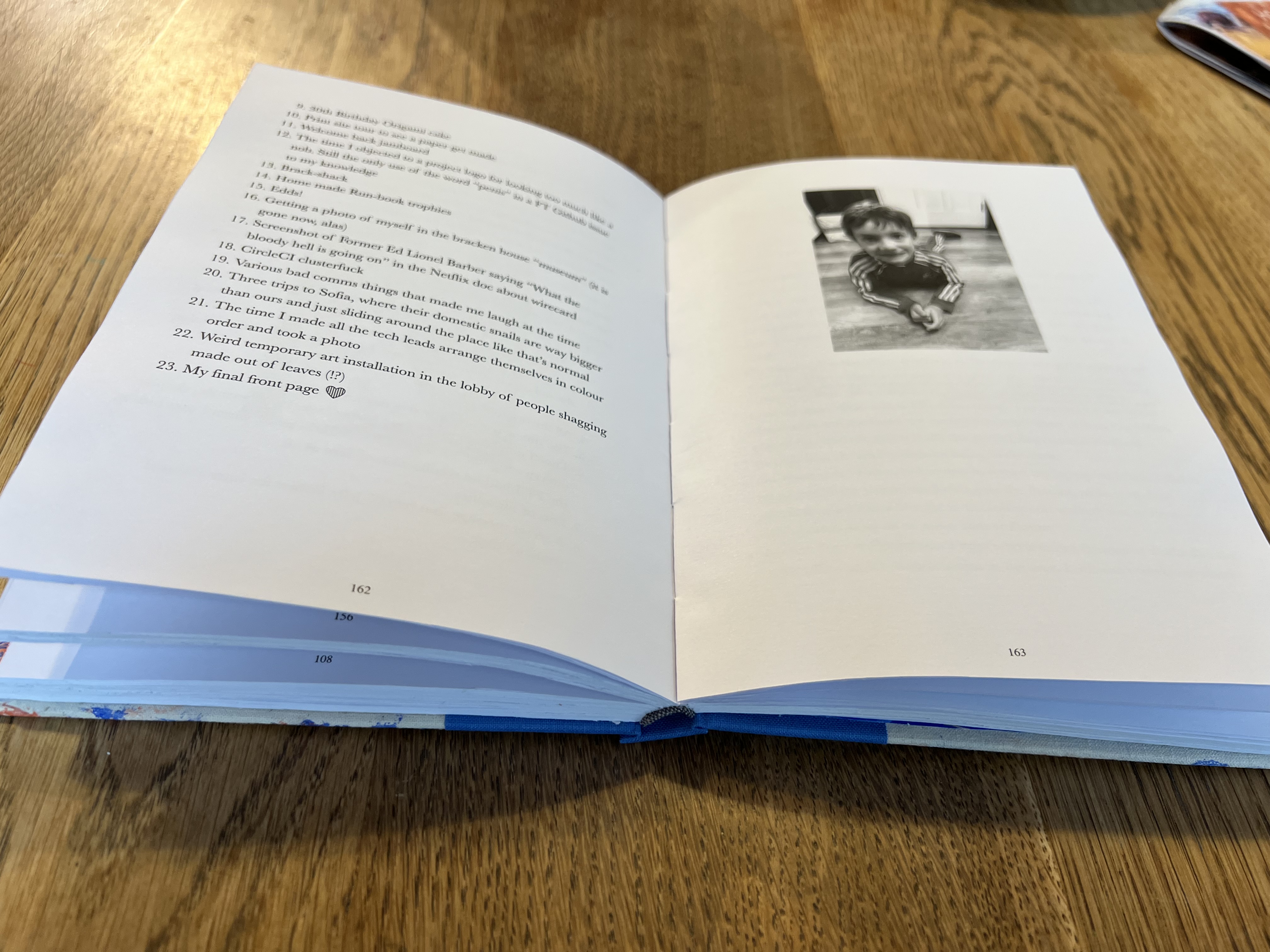 Open book on table