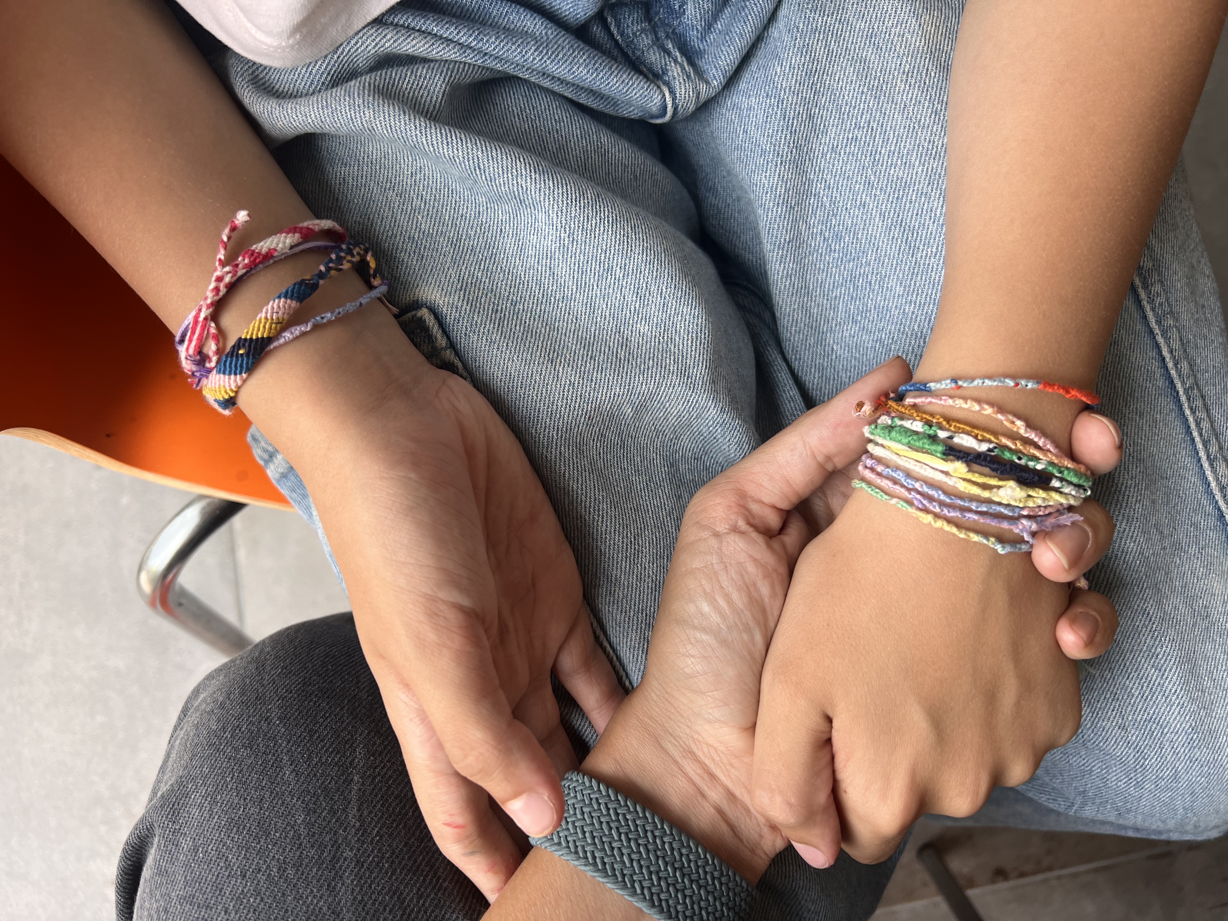 E's friendship bracelet stack